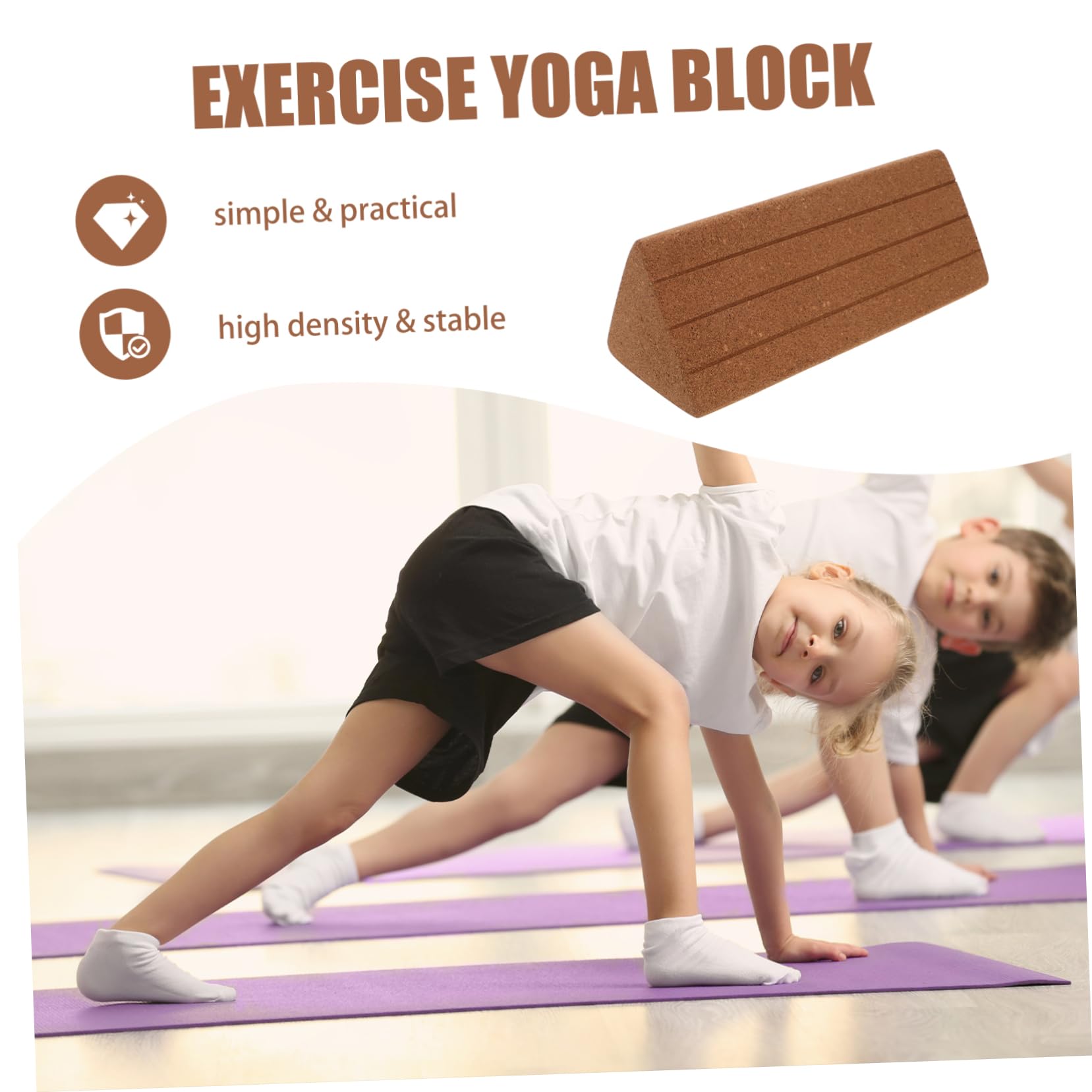 Blocchi Yoga in Sughero Naturale Antiscivolo Per Allenamento Fitness, Yoga e Pilates Cinghia, Per Principianti e Professionisti