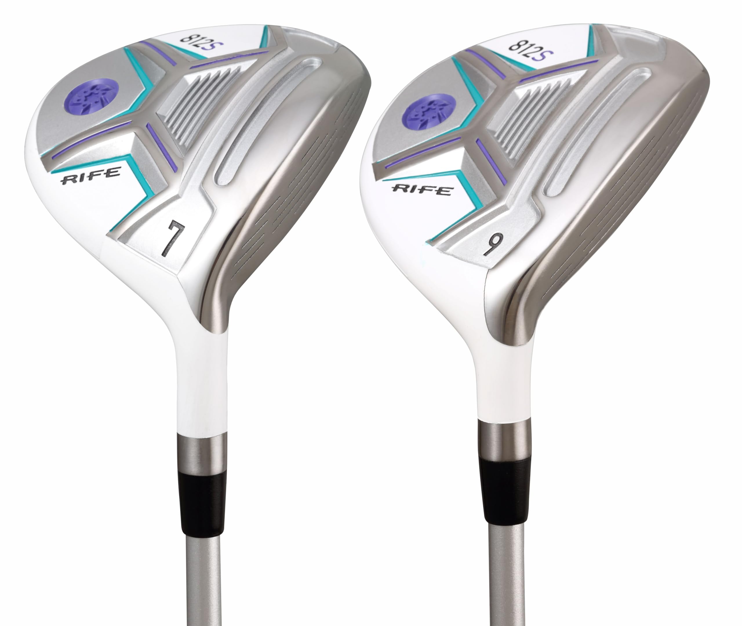 Womens Rife Golf 812s New Offset #7 + #9 Lady Fairway Metal Wood RH Clubs Set Right Handed Premium Ultra Forgiving Ladies Flex Graphite Shaft with