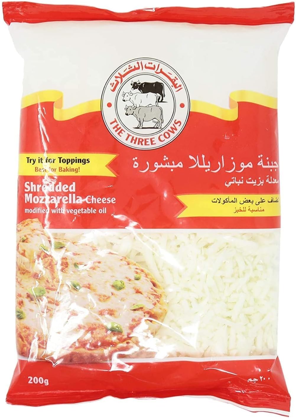 The Three Cows Shredded Mozzarella Cheese 200g