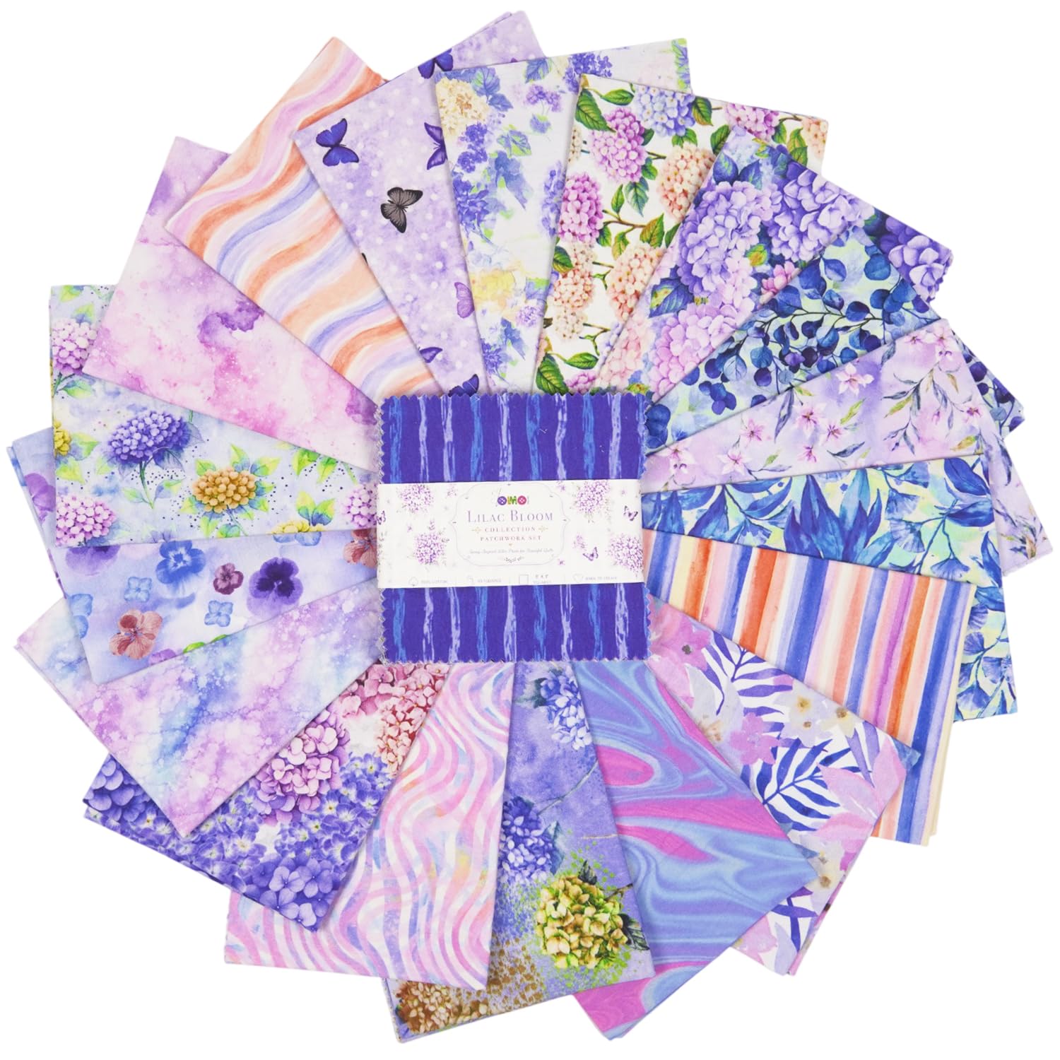 Soimoi 40 Pcs Printed Cotton Fabric Squares Bundles Charm Packs for Quilting, Fat Quarter Layer Cakes, Scraps for Crafts,Precuts Quilt Squares 5 x 5 inches, DIY Fabric Bundle-image-18