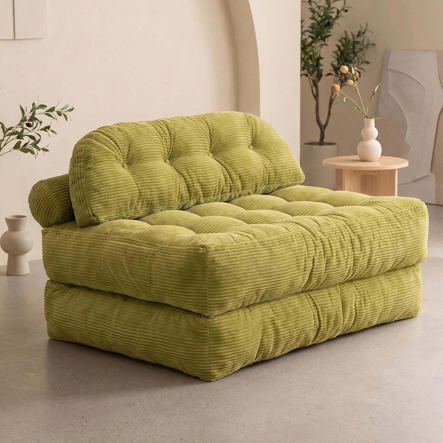 Jpiziso Folding Sofa Bed, Convertible Chair with Pillow Foldable Couch, Portable Fold Out Chair Bed Comfy Floor Sofa Lounge for Small Space Apartment Dorm Bedroom — image 1