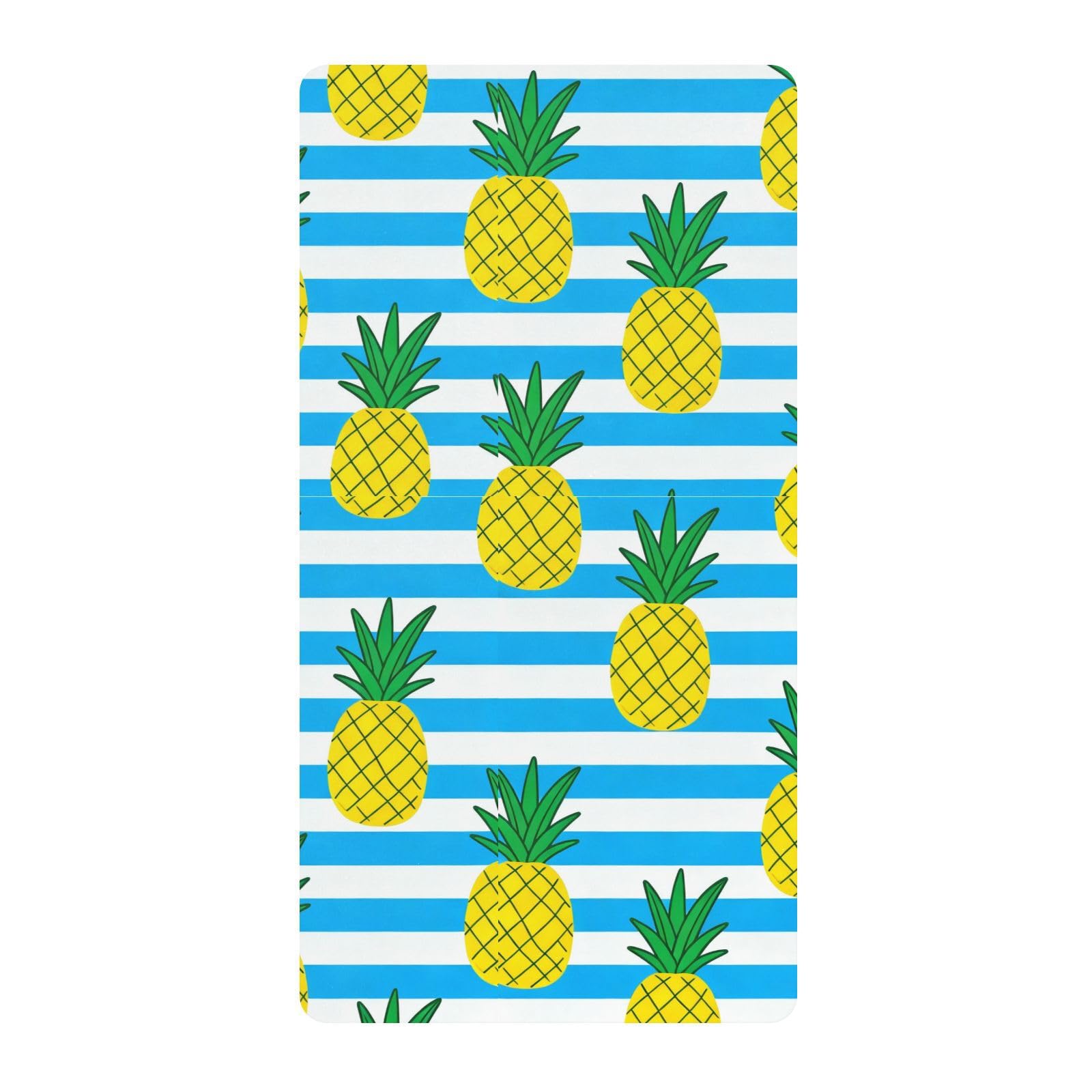 Drap de berceau en coton doux motif ananas à rayures pour bébé