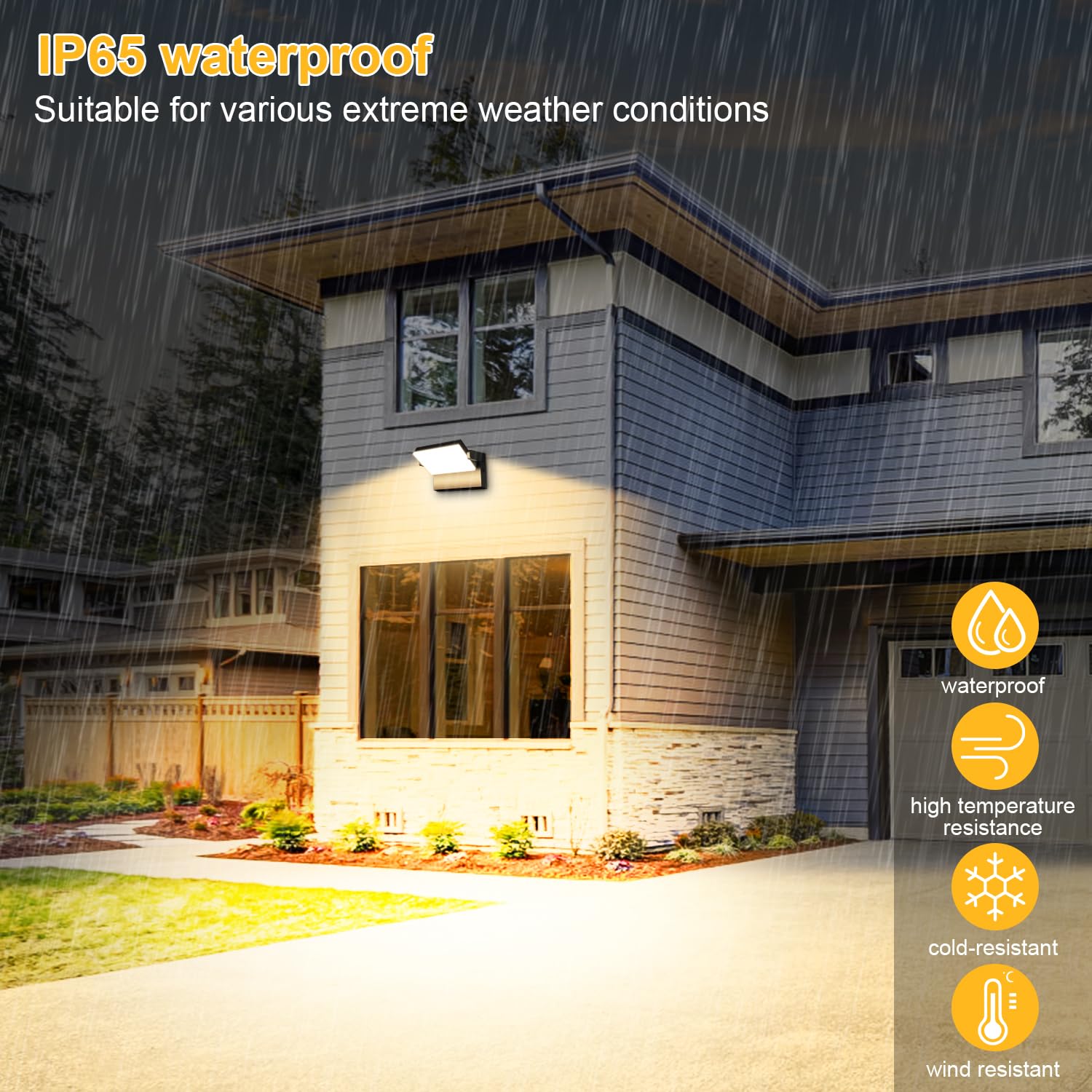 ledmo 150W Aplique Pared Exterior LED 3000K IP65 360° Rotación | 360° rotación completa, carcasa negra mate, aluminio disipador térmico, IP65 impermeable, garaje terraza entrada balcón