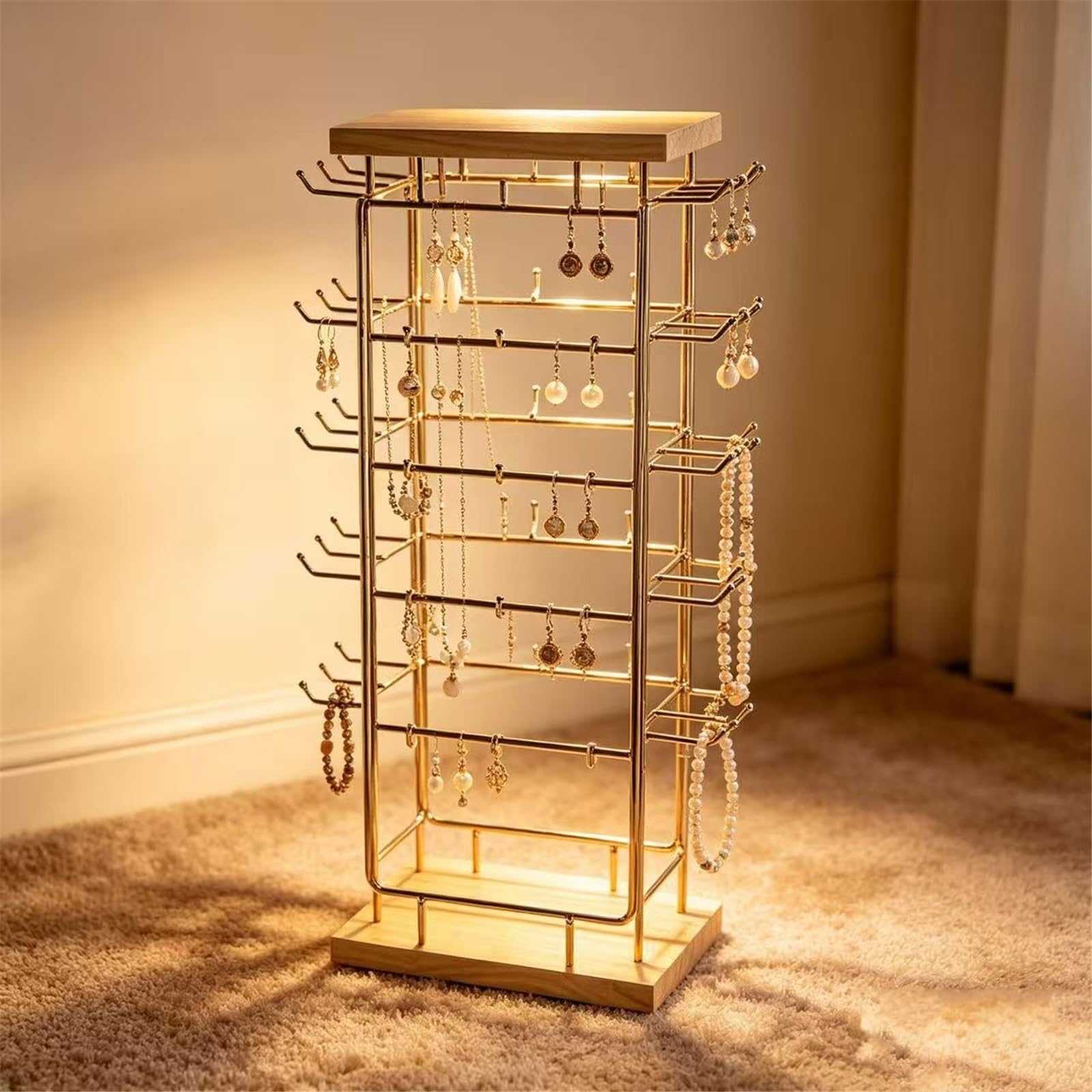 Armoires Spinning Iron Organizer Multi-Tier Earring Holder