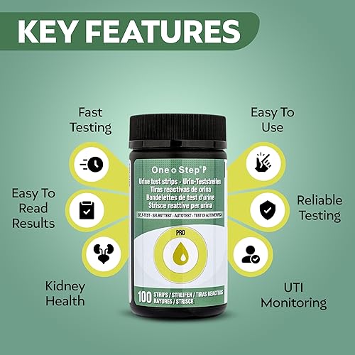 Miniatura 2 de Kit de prueba de orina de proteínas, 100 tiras de prueba de orina, resultados rápidos y precisos, 60 segundos, tiras de prueba de análisis de orina