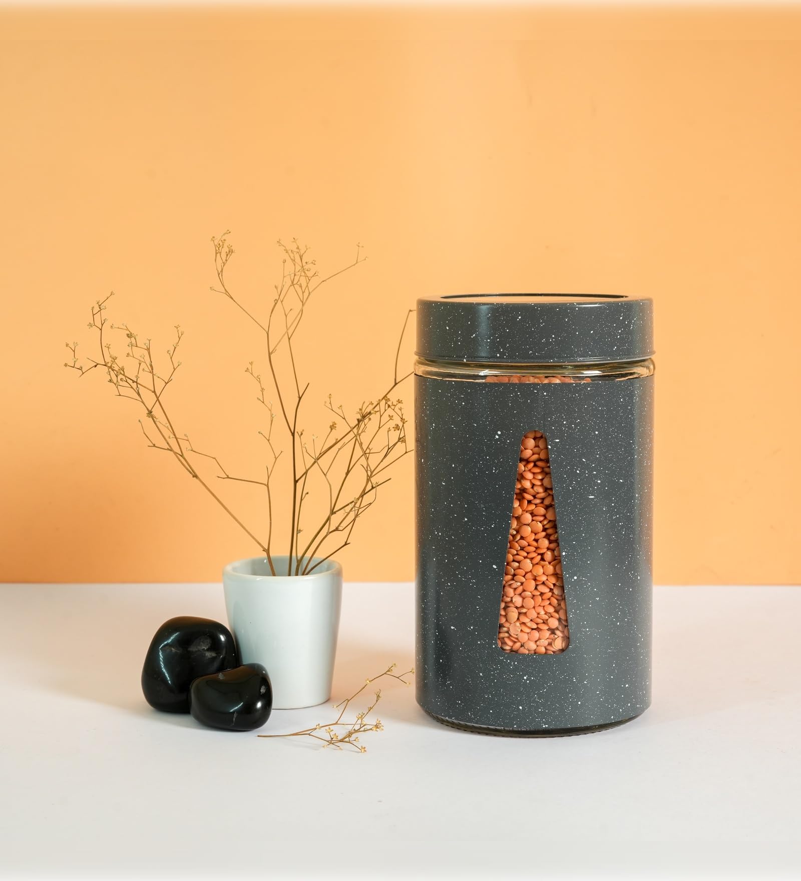 Femora Kitchen Storage Jars Carbon Steel Body With See Through Window Jar, 1000 ML, Pack of 1 (B0CKBYV552) Amazon Price History, Amazon Price Tracker