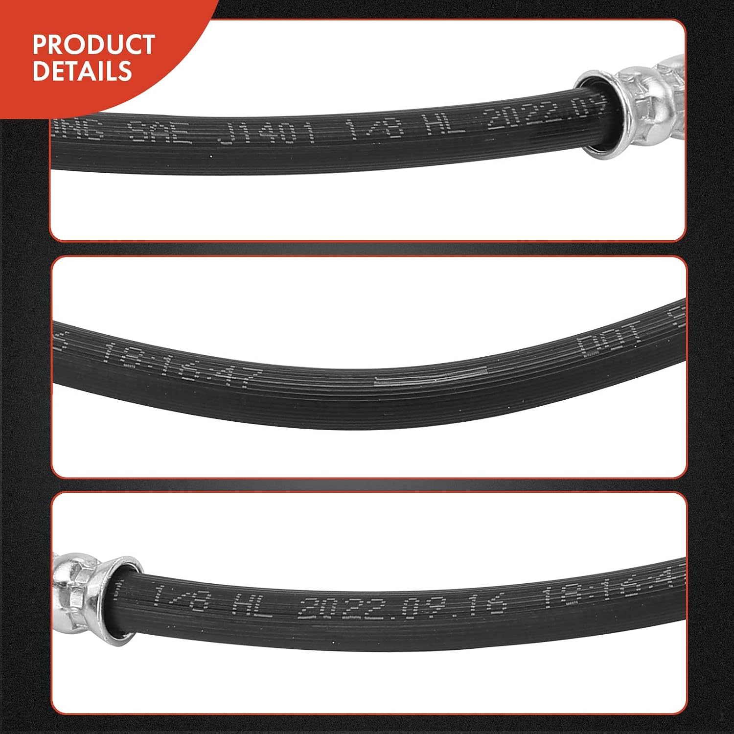 A-Premium Front Passenger Brake Hydraulic Hose Compatible with Hyundai and Kia Models - Santa Fe 2010-2012, Sorento 2011-2013 - Replace# 587322B010