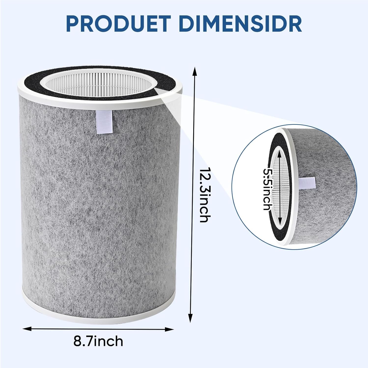 2 Pack HP201 Replacement Filter For Shark Air Purifier MAX HP202, HP201, HP232, UA205, AP1000, HP300 301 302 Series HC500 501 Series, Part Numbers HE2FKPRO, HE2FKBASMB, HE2FKBAS, HE2FKPET