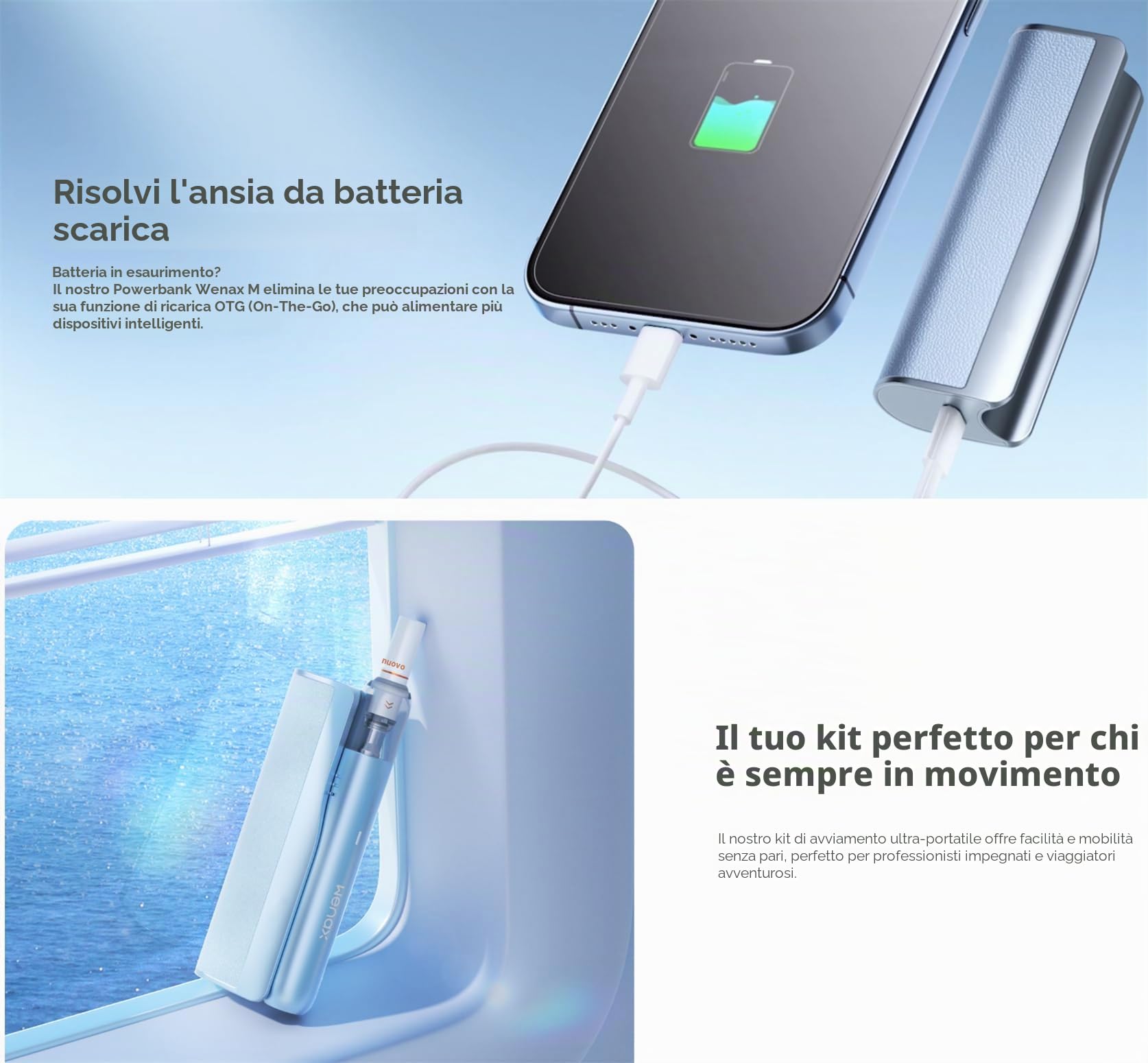 Geek**Vape Wenax M1 Starter Kit Batteria incorporata da 2900 mAh con uscita massima 16 W. Capacità del pod da 2 ml. Adatto per vaporizzatore da 0,8 Ω/1,2 Ω - Senza nicotina