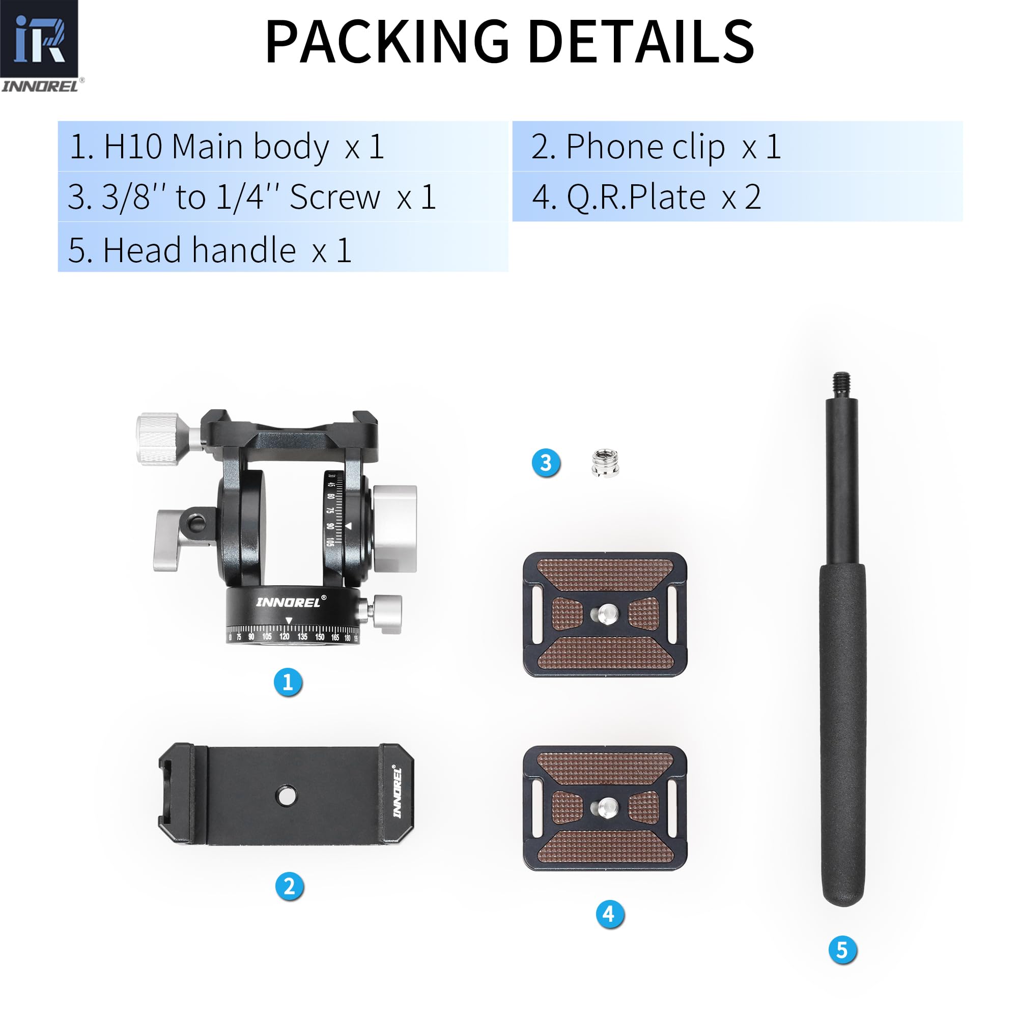 INNOREL H10 lekki mini statyw płynna głowica wideo 360 panoramiczna CNC hydrauliczna głowica wideo z Arca Swiss Q.R.Plate klips do telefonu do lustrzanki cyfrowej kamery telefonu statywu monopod