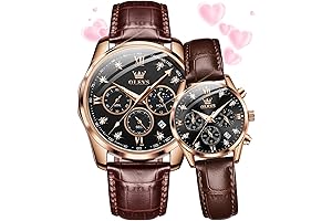 Valentines Day Gift Watches for His Her Couple Quartz Leather Diamond Wrist Watch