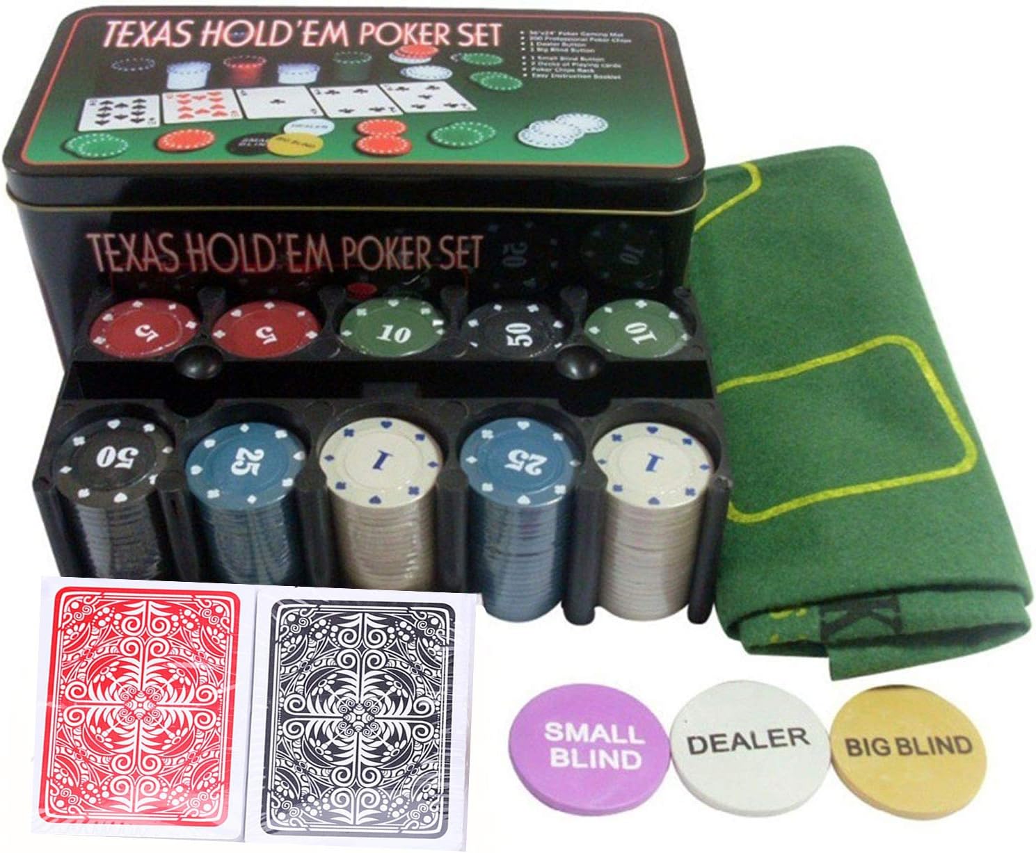 Styleys For Adult'S Casino Game Poker Set Card Game-200 Poker Chips-Multicolor|Pack of 1