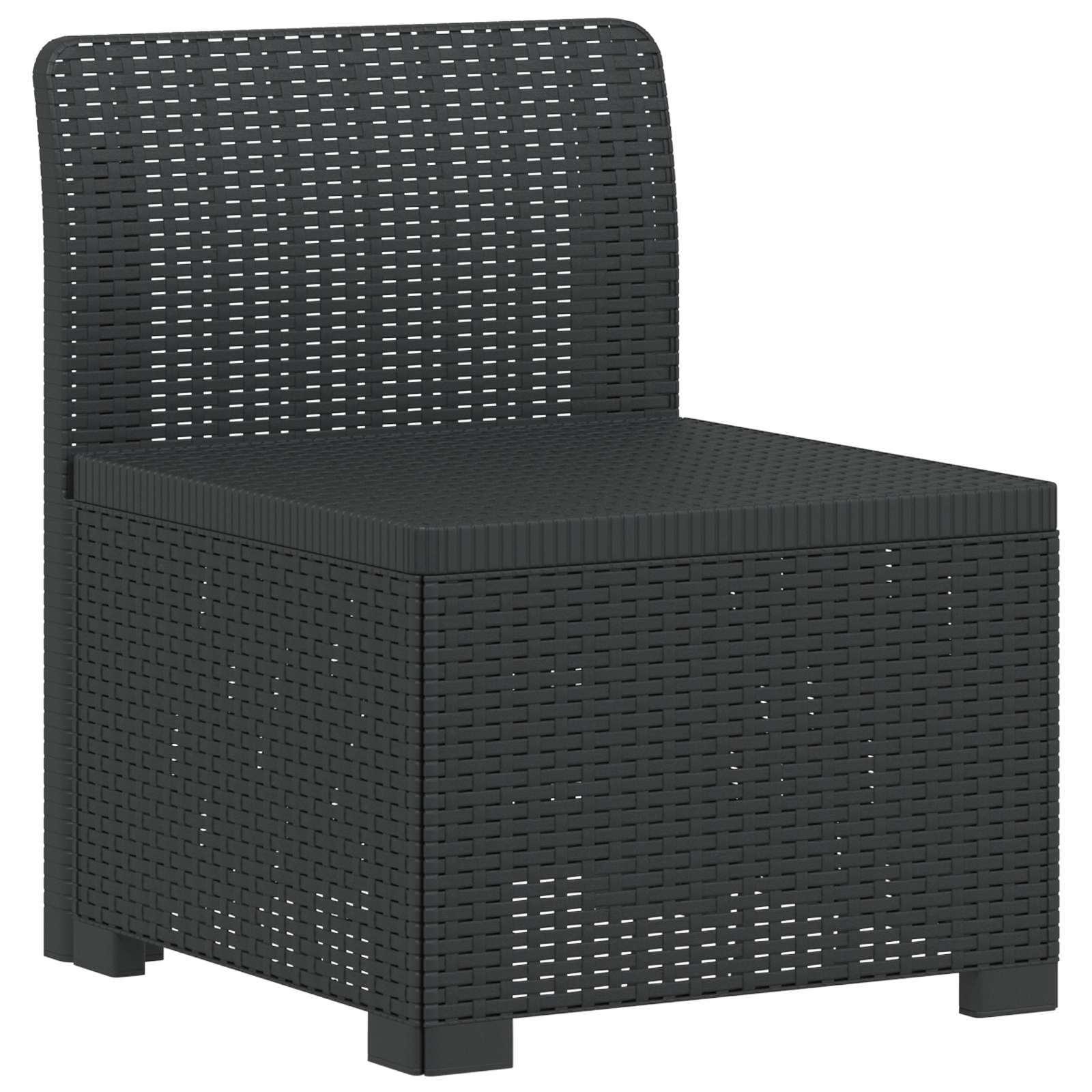 Hothingwell 5-osobowa sofa ogrodowa Polipropylen Antracyt | Modne oparcie Poly Rattan, odporne na warunki atmosferyczne, łatwa pielęgnacja, na balkon taras