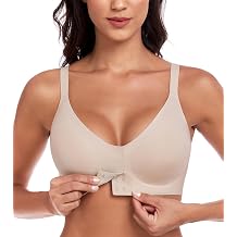 DotVol Womens Seamless Front Closure Posture Wireless Back Support Everyday Bra