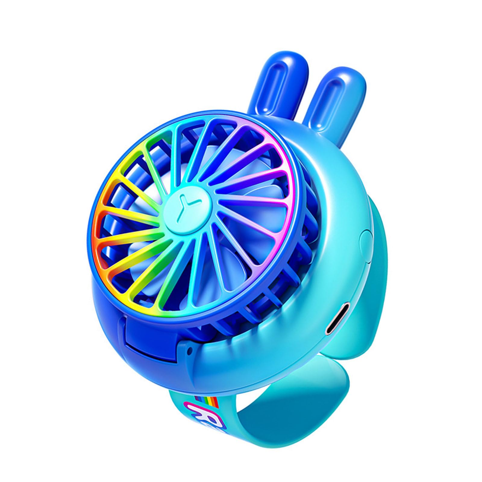 Uqezagpa Kids Wearable Wrist Fan with 3 Speed Levels USB Rechargeable for Outdoor Play and Study Grade Color Child Fan