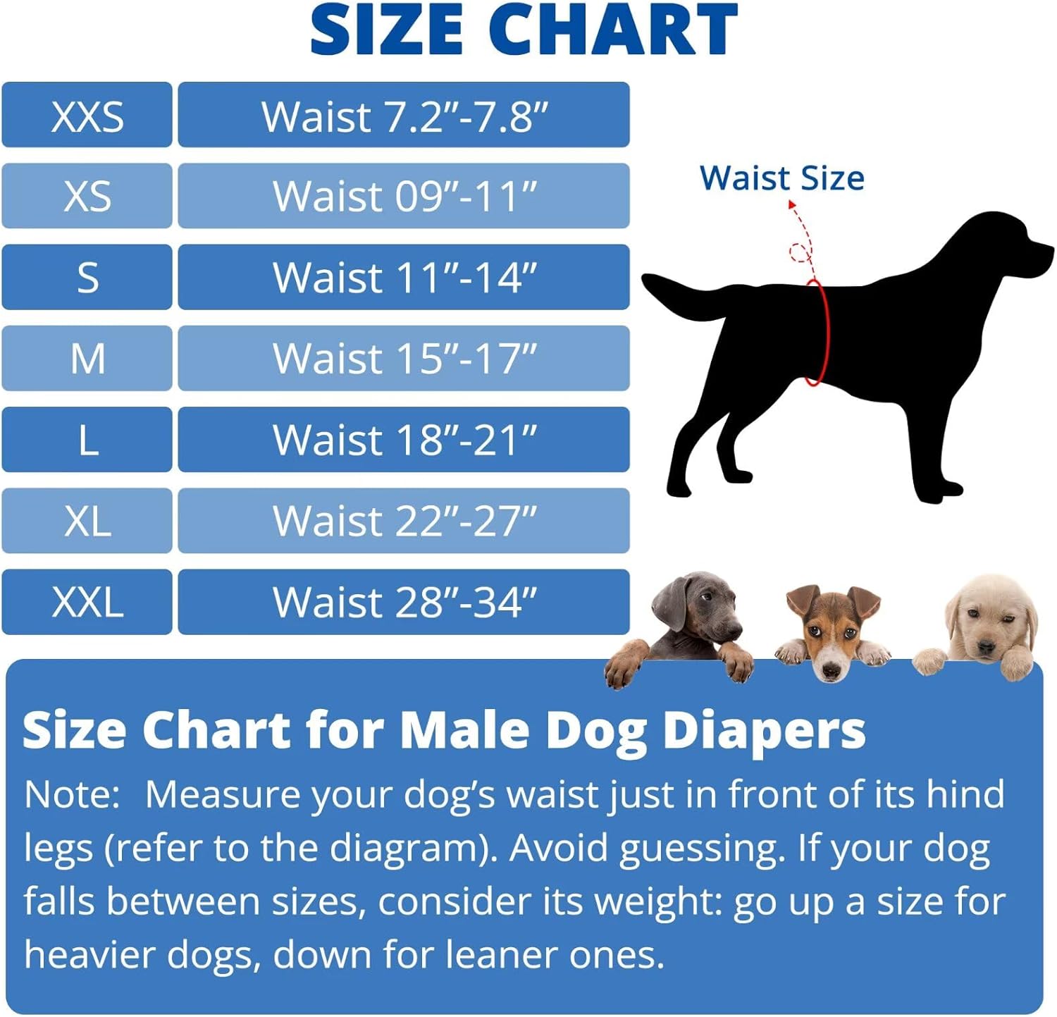 Paw Legend Washable Dogs Diapers Male Dog Belly Bands for Male Dogs Diapers Reusable Puppy & Doggie Diapers Male (3 Pack, X-Large)