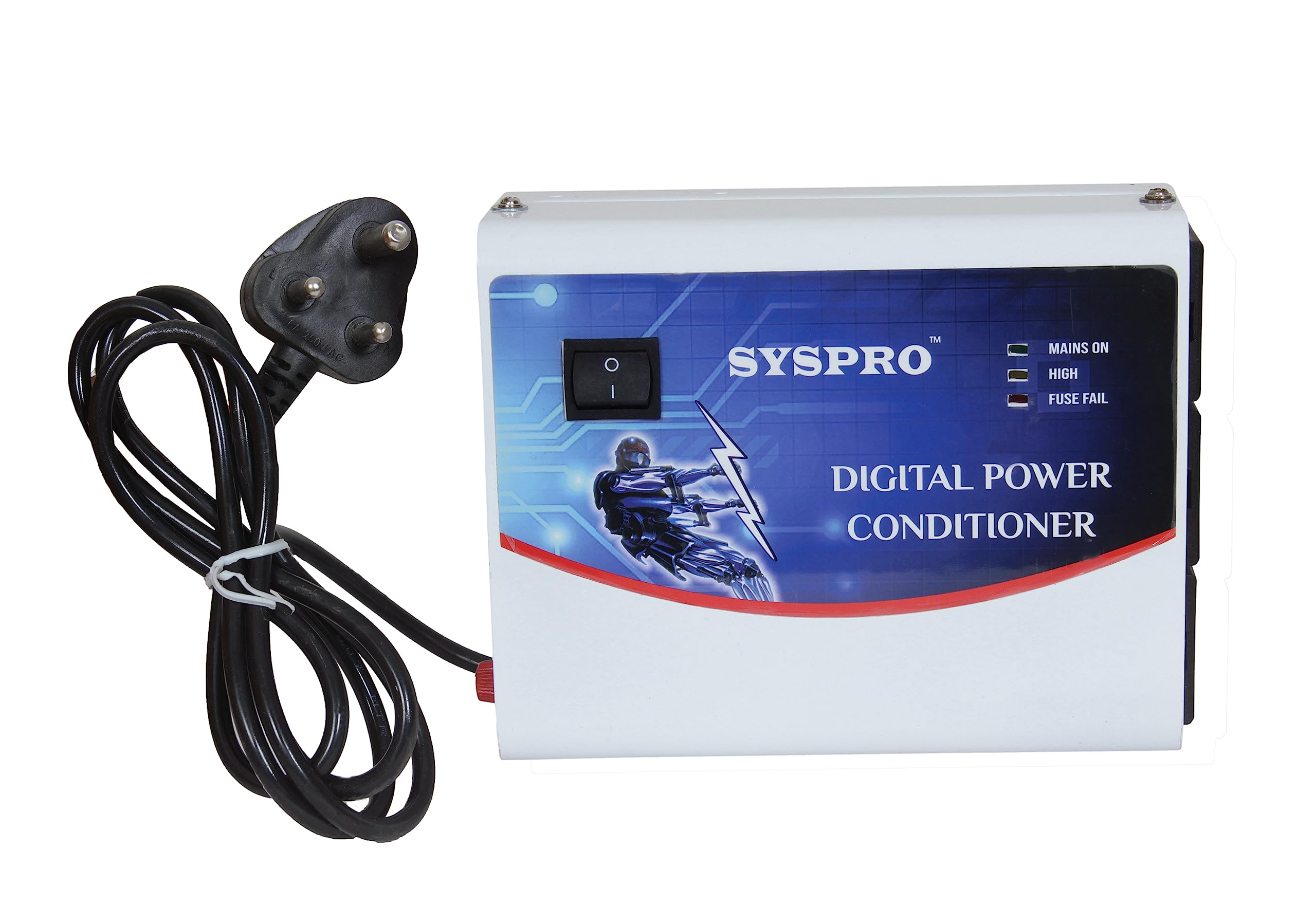 SYSPRO Turbo Voltage Stabilizer for LED/LCD TV + Set Topbox/DVD Player (160-280 V) (Upto 100 INCH) Wall Mountable & Floor Mountable