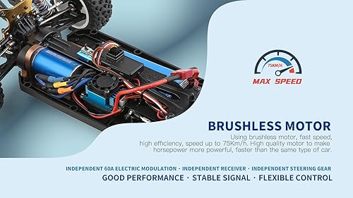 Miniatura 5 de WLtoys 124017 124019 V2 75KMH 2.4G RC Car Brushless 4WD Eléctrico de alta velocidad Off-Road Drift Control remoto Juguetes para niños 124017 2B