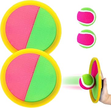 Fuantuda Jeu de Scratch avec 2 Disques Auto-Agrippants Réglables et 2 Balles