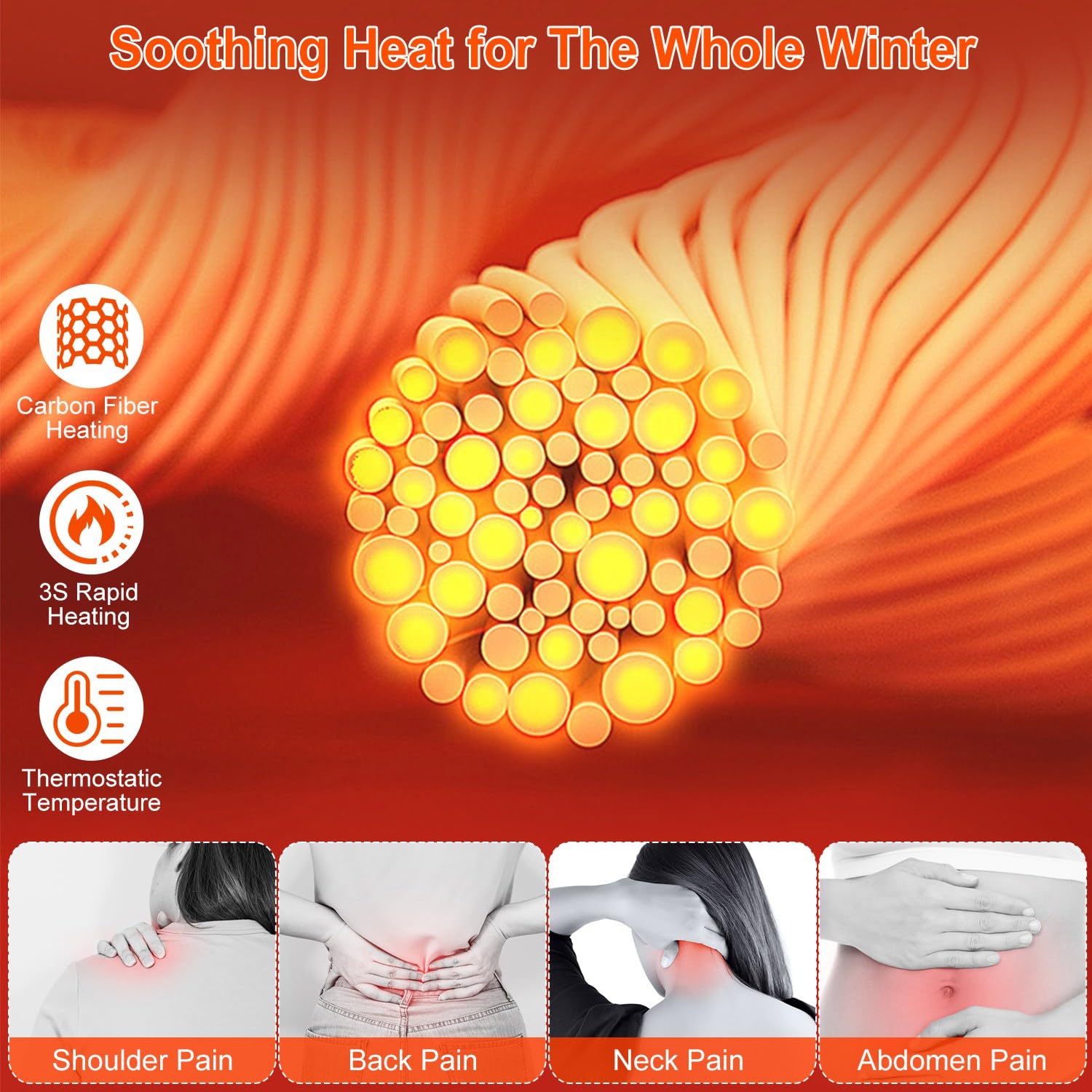 Heated Vest Men Women Heated Jacket with 23 Heating Zones 3 Heat Levels USB Powered Machine Washable for Winter Hiking Skiing Skating Outdoor Activities -L