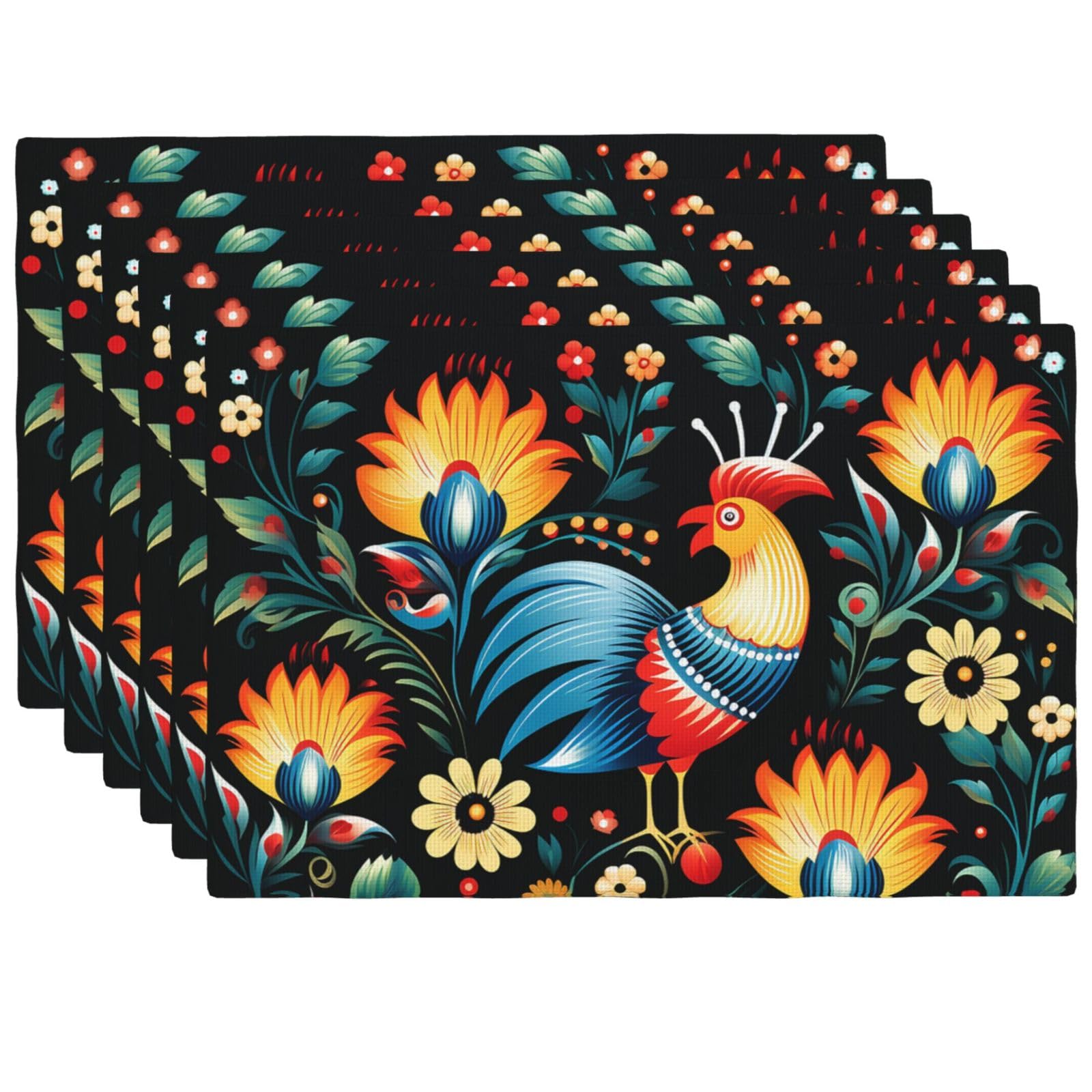 Sets de table en lin polonais lot de 6 lavables 45x30 cm