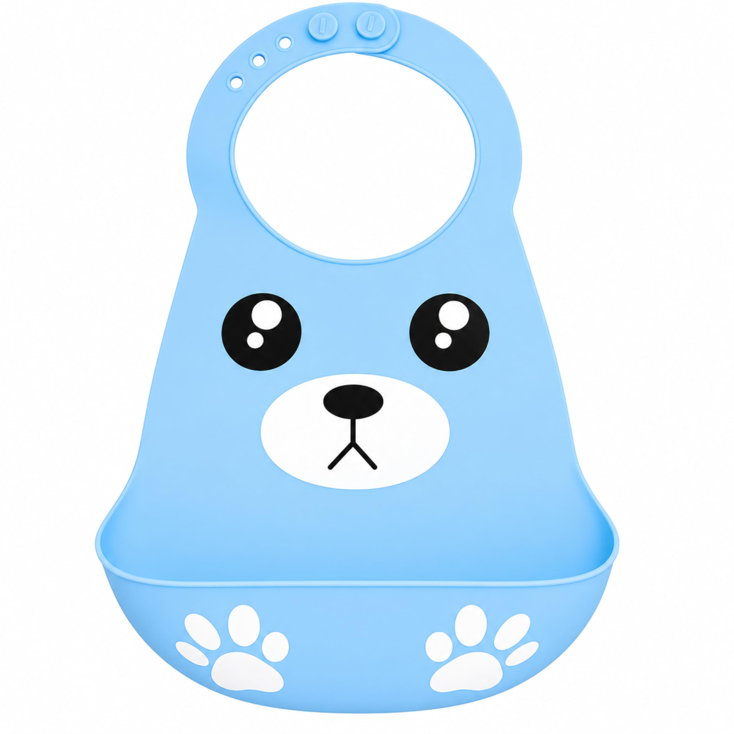 Mommers Silicone Baby Bib with Food Catcher Pocket | Waterproof Adjustable Feeding Bib for Babies & Toddlers | Soft Weaning Bib for Boys & Girls