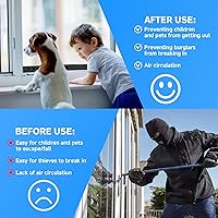 Vista 5 de Barras de bloqueo verticales ajustables para ventana, barras de seguridad para ventanas pequeñas en el interior, cerraduras de ventana para ventanas