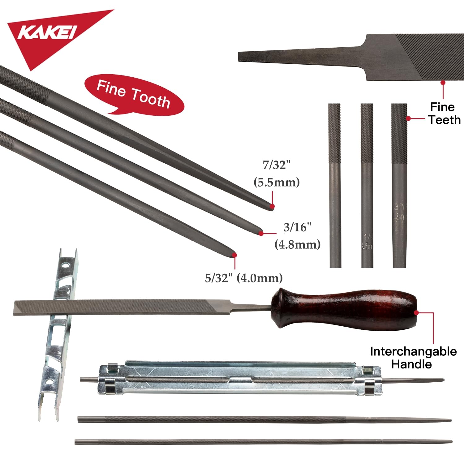 Chainsaw Sharpener File Kit, Chainsaw Field Sharpening Kit For Sharpening Chain Saw Blades, Include Chainsaw Filing Stump Vise, Round Files, Wood Handle, Depth Gauge, Quick Check Gauge Etc