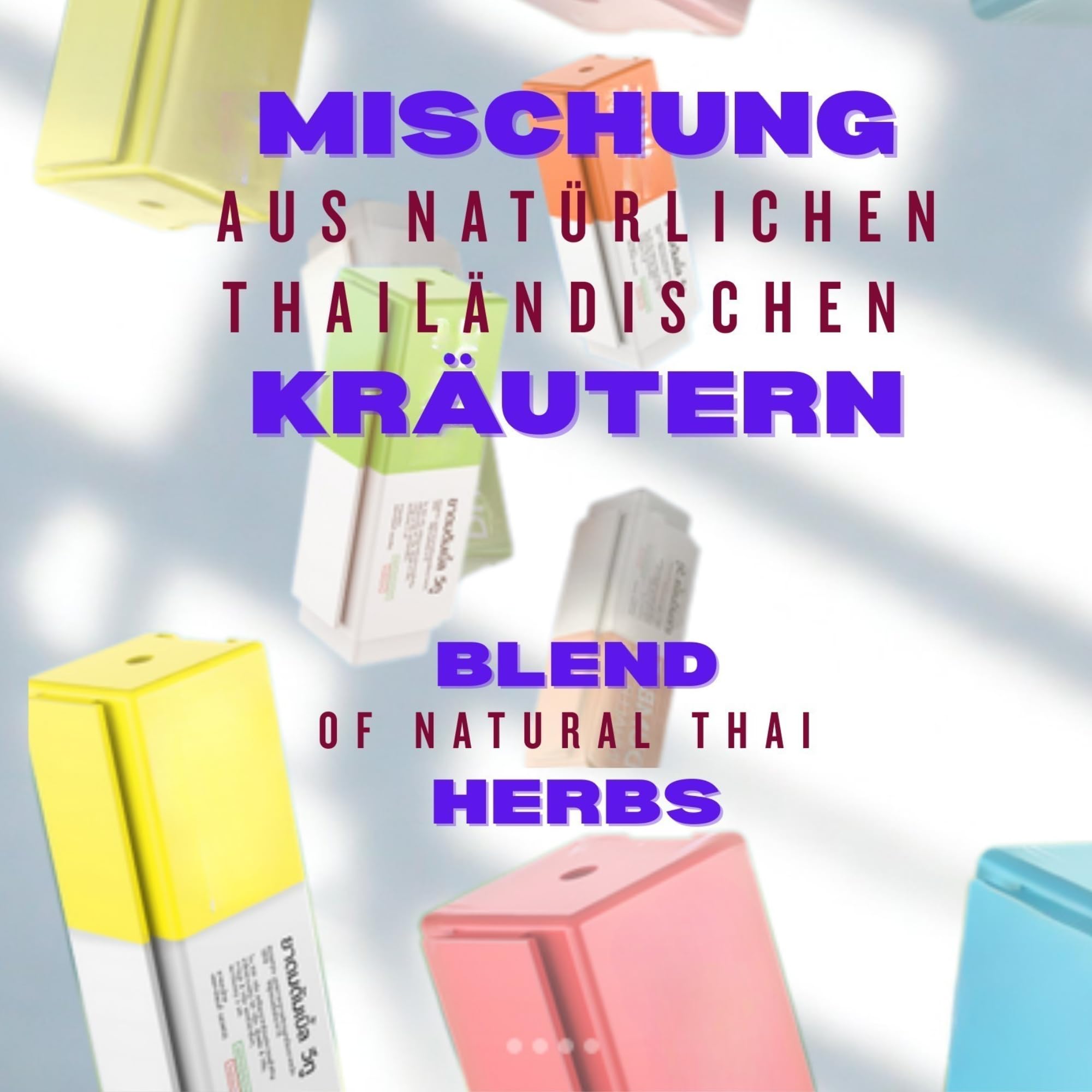 Thai Inhaler - Innovativo inalatore nasale con doppio sistema a innesto, con oli essenziali, portatile, compatto e combinabile, aromaterapia to-go (Arancia)