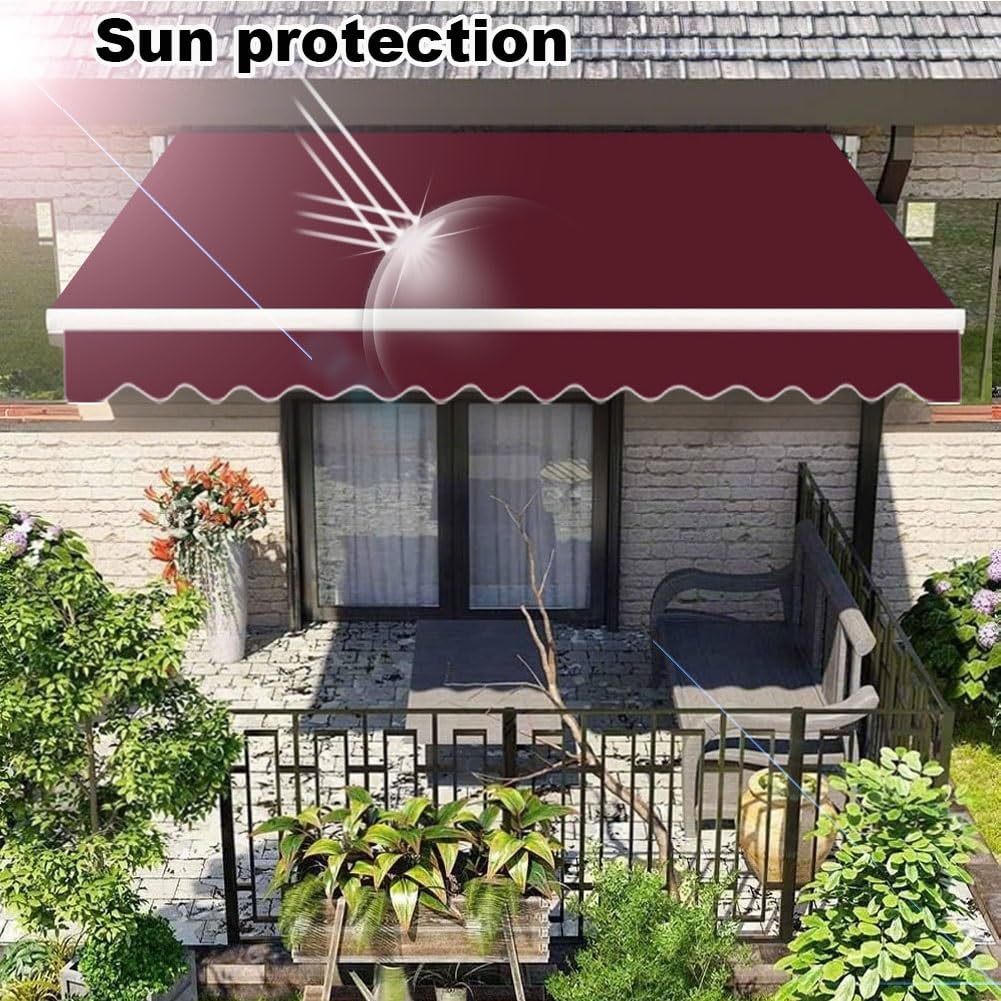 Wysuwana markiza zapasowa tkanina - 3 - 6 m, patio osłona przeciwsłoneczna na taras, balkon - szara tkanina schronienia, 4,5 x 2,5 m
