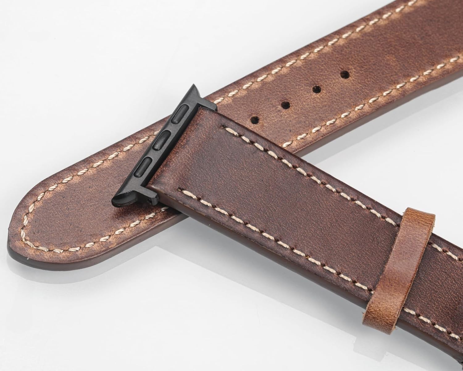 Compatible With Apple Watch Band, Horween Leather Watch Strap For iWatch38/40/41/42/44/45/49/46mm,Vintage Replacement Band For Series10/9/8/7/6/5/4/3/2/1/SE/SE2/Ultra1/2 Men Women - Image 6