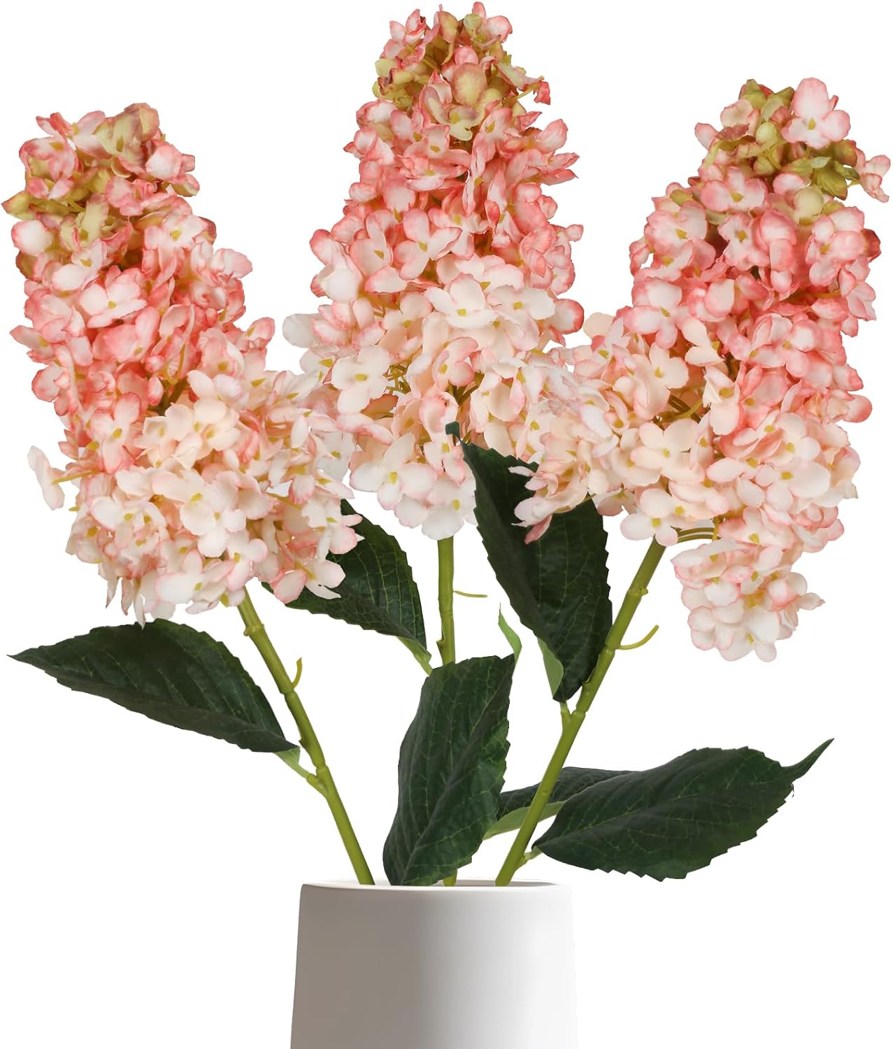 IPOPU Faux Hydrangea Flowers 3PCS Vintage Pink Artificial Flowers Silk Hydrangea Flowers with Stems Light Pink Flower for Bridal Shower Decorations Floral Arrangements