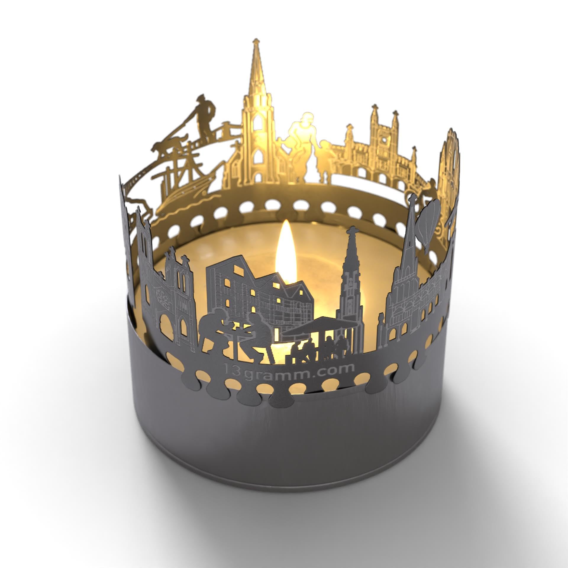 13gramm Bristol Skyline Shadow Play: Projection Candle Souvenir - Stunning Silhouette of Landmarks - Perfect for Bristol Fans - Unique Gift Idea!