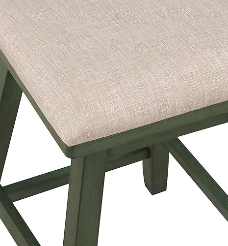 Miniatura 9 de Home 2 Office Brookline - Taburete giratorio de bar con mecanismo de giro de 360, taburetes rústicos de granja para encimera de cocina con cojín,