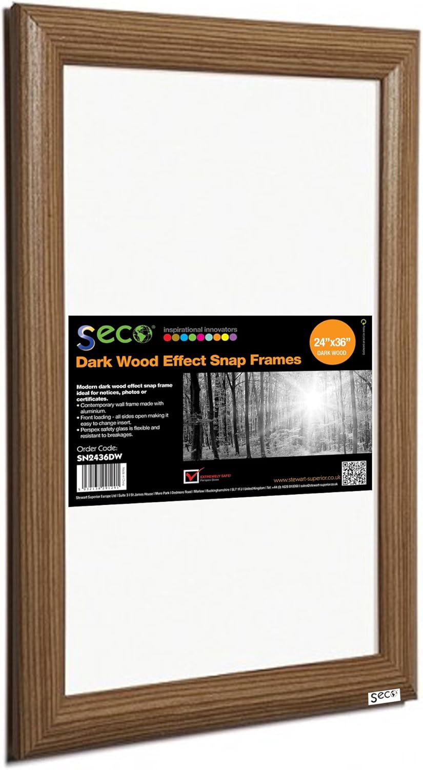 SECO Front Load Easy Open Snap Frame Poster/Picture Frame 11 x 17 Inches, Black Aluminum Frame (SN1117Black)