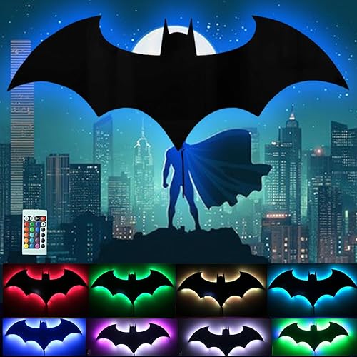 Bat Night Light Superhero LED Signal Cool Lamp with 16