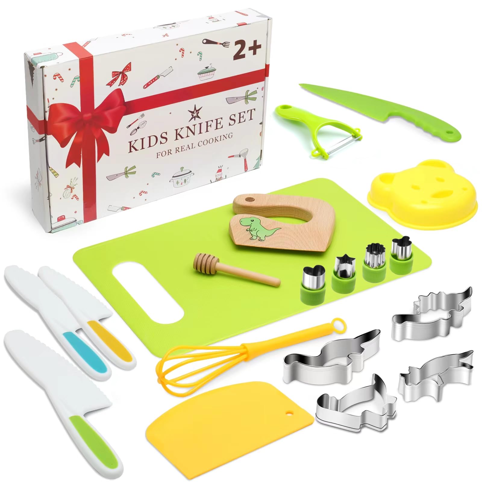Kit Cuisine LALFOF MINICHEF – 20 Pièces – Avec Badge Personnalisable – Couteaux Sûrs – Dès 2 Ans