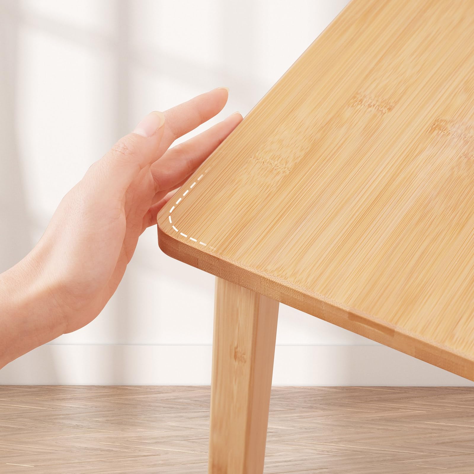 HOOBRO Sitzbank aus Bambus, Holzbank für Esszimmer, Schlafzimmer, Badezimmer oder Küche, Einfach zu Montieren, Robust und Stabil, 100 x 30 x 45,5 cm, Holzfarbe EYL03CD01G2