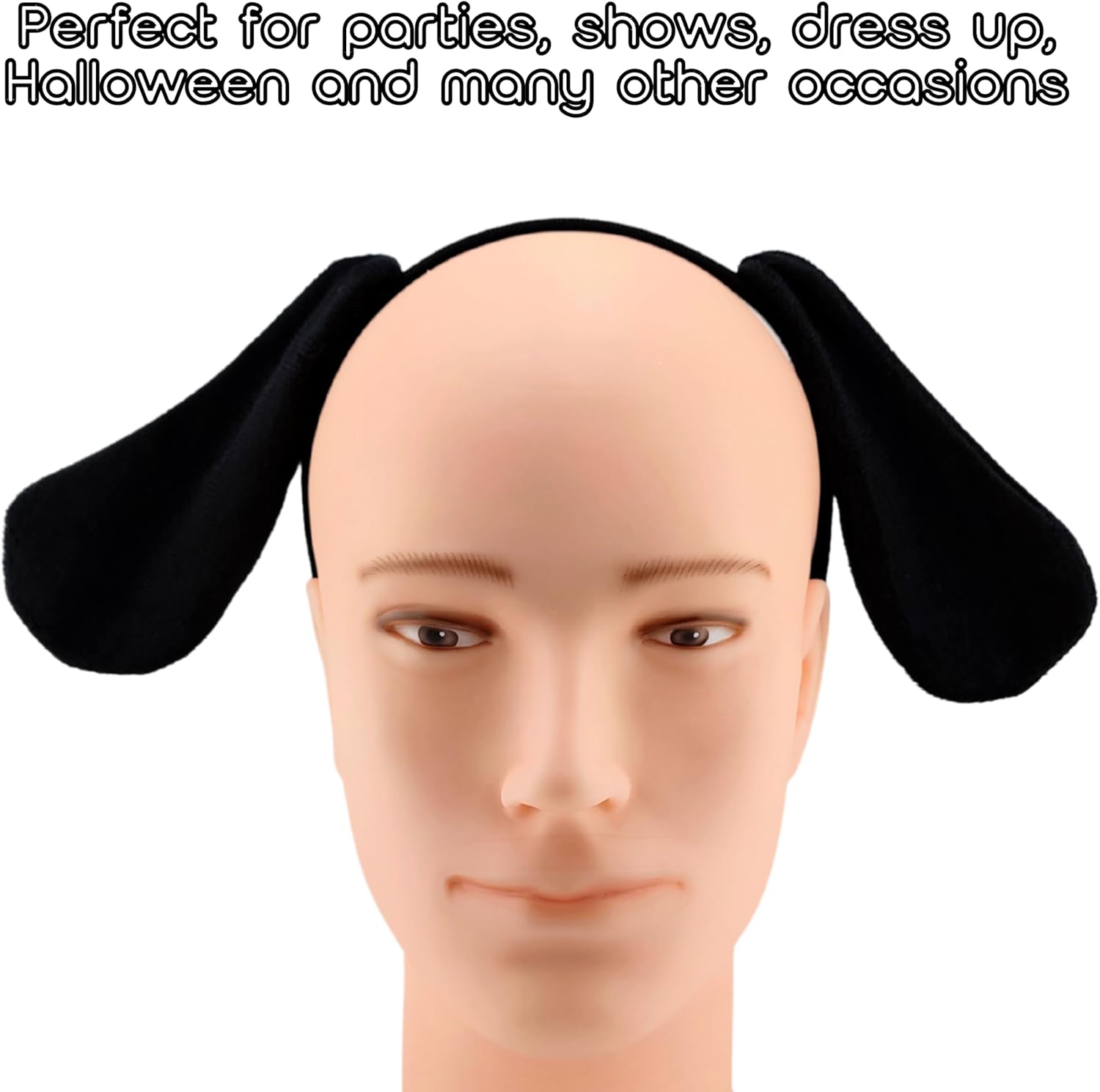 DaliDali Dog Ears and Tail Dog Ears Headband, Puppy Ears Headband for Halloween Festival Party Cosplay, With Tail, Bow Tie and Nose(Black) - Image 8