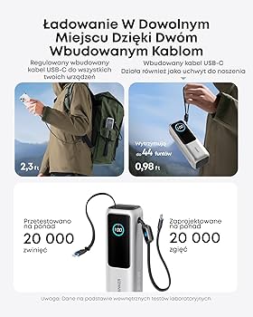 Anker Laptop Power Bank, zewnętrzna bateria 25 000 mAh z 3
