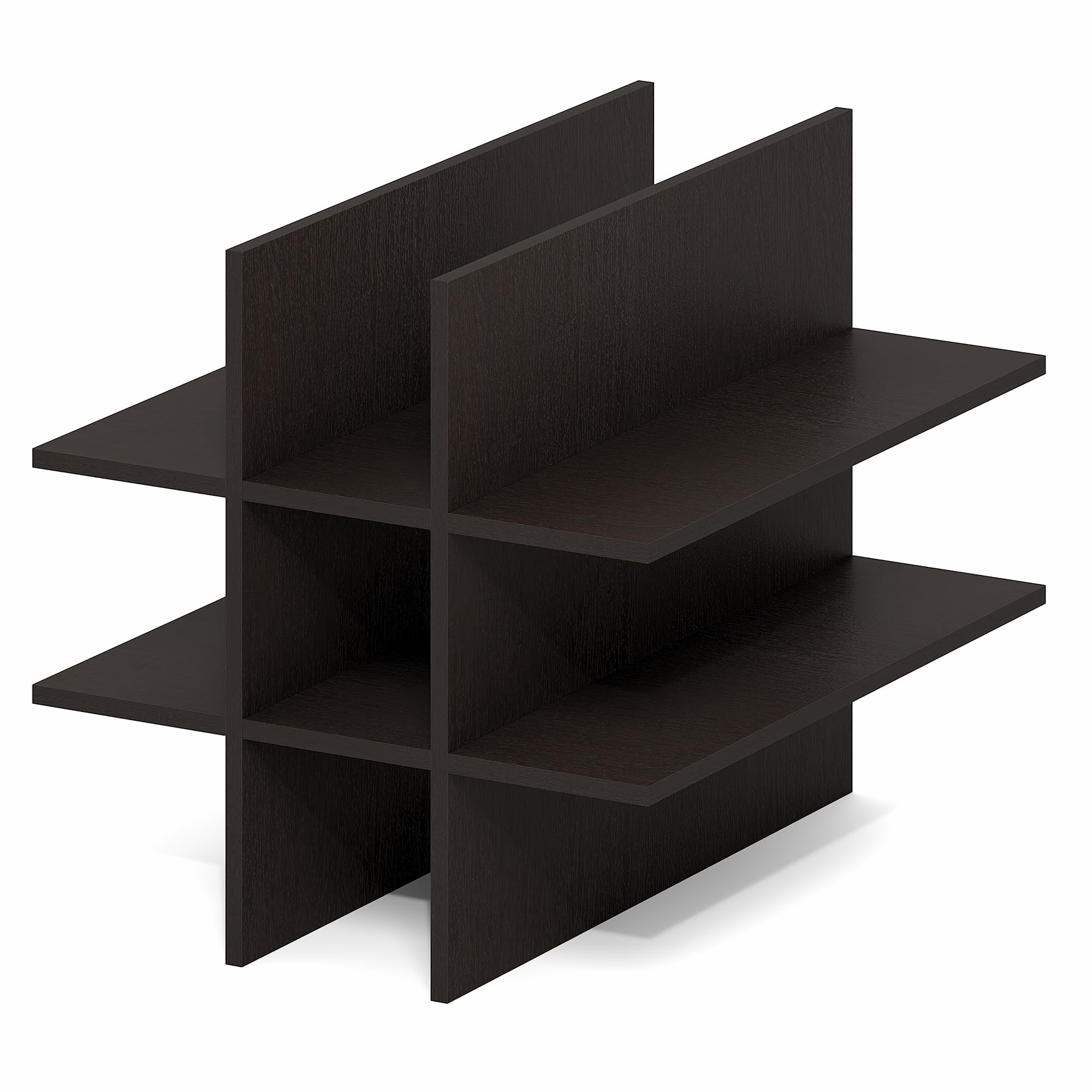 Furinno Cubicle Würfel-Einsatz, 9-Fächer Cube Organizer, Regalzubehör, passend für Furinno Triple Thick Cubes und IKEA Kallax, für Aufbewahrung und Organisation, Schwarz Dunkleiche