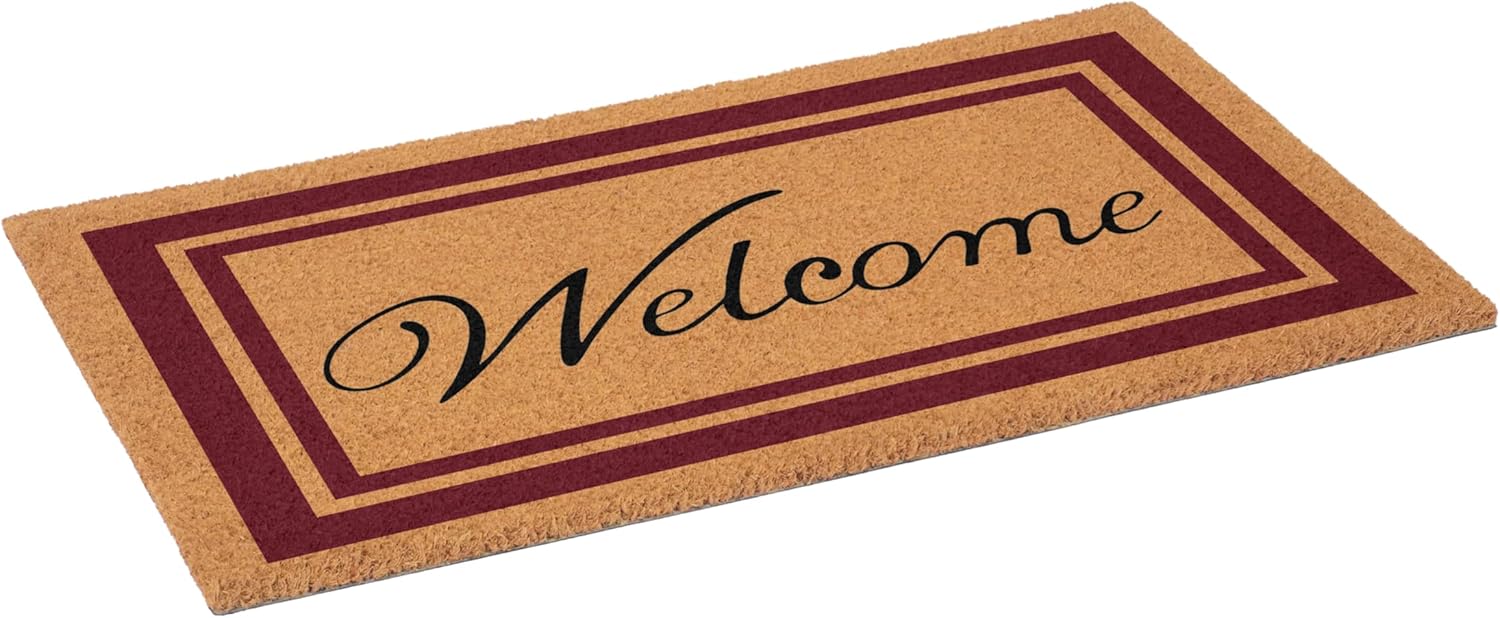 Calloway Mills Border Welcome Doormat 24" x 36" (Burgundy)