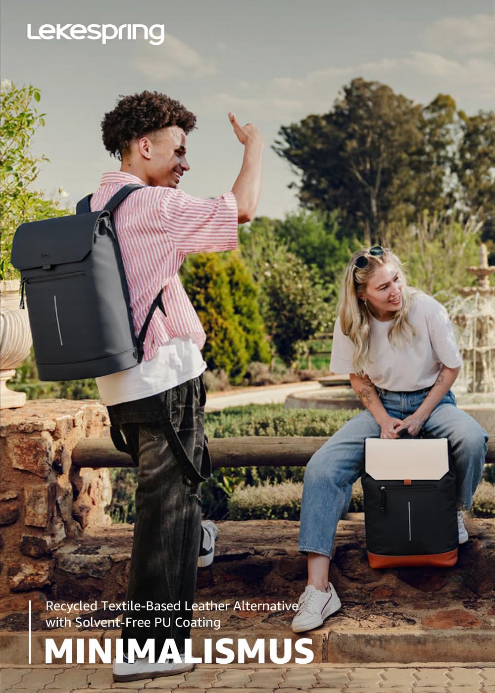 Lekespring Zaino Porta PC Donna 15.6 Pollici – Elegante Zaino Università e Lavoro Donna,Impermeabile per Laptop con Design Moderno, Ideale per Viaggi, Ufficio e Scuola