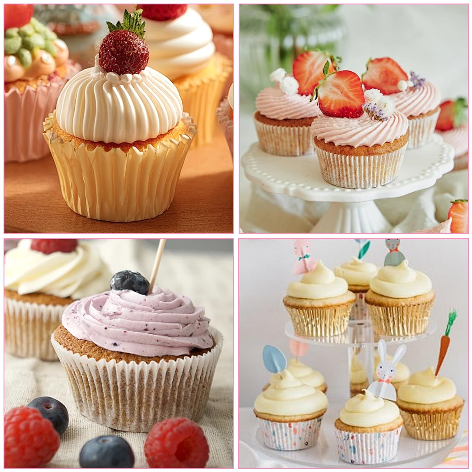 5-teiliges großes Spritztüllen-Set aus Edelstahl, runde Spritztüllen, professionelles Keksdekorationsspitzen-Set für Cupcakes, Kuchendekoration (1A, 1E, 1C, 2,7 m, 356)