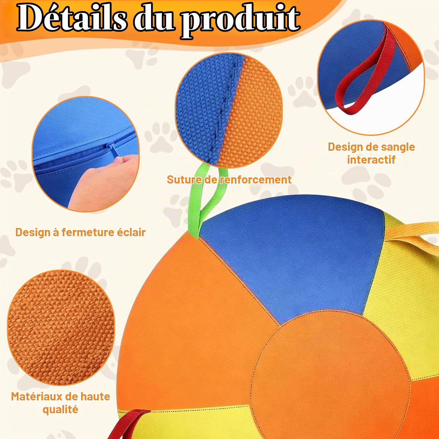 45cm Herding Balle pour Chien, Grande Balle de Troupeau pour Chien, Jouet Gonflable pour Grands Chiens, Balle de Troupeau Gonflable, Herding Ball Résistante aux Morsures pour Petits Moyens Grands