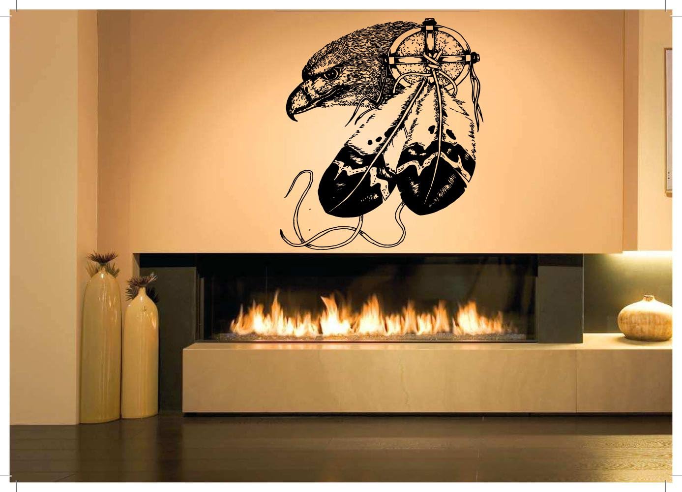 Wall Room Decor Art Vinyl Sticker Mural Decal Eagle Head Feathers Large AS1332