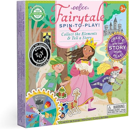 eeBoo: Ruleta de Cuentos de Hadas, Recolecta los Elementos y Cuenta una Historia, Crea tu Propia Historia Mientras Juegas, para 2 a 4 Jugadores,