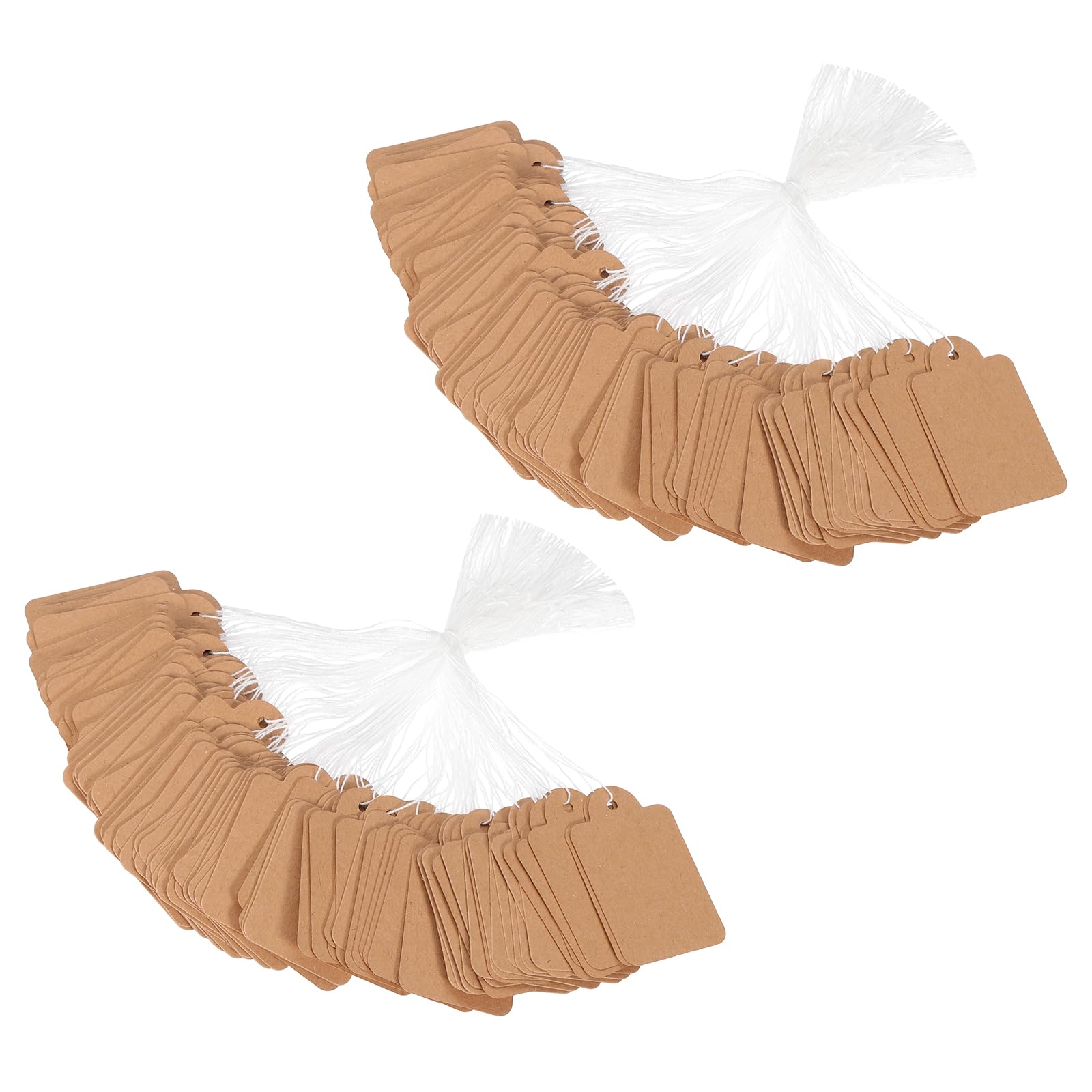 PATIKIL Price Tags with String Attached, 200 Pcs Kraft Paper Writable Brown 1.89 x 1.18 Inch