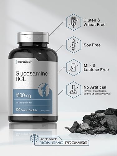 Miniatura 4 de Horbäach Glucosamina HCL | 1500 mg | 120 comprimidos | Suplemento sin OMG y sin gluten
