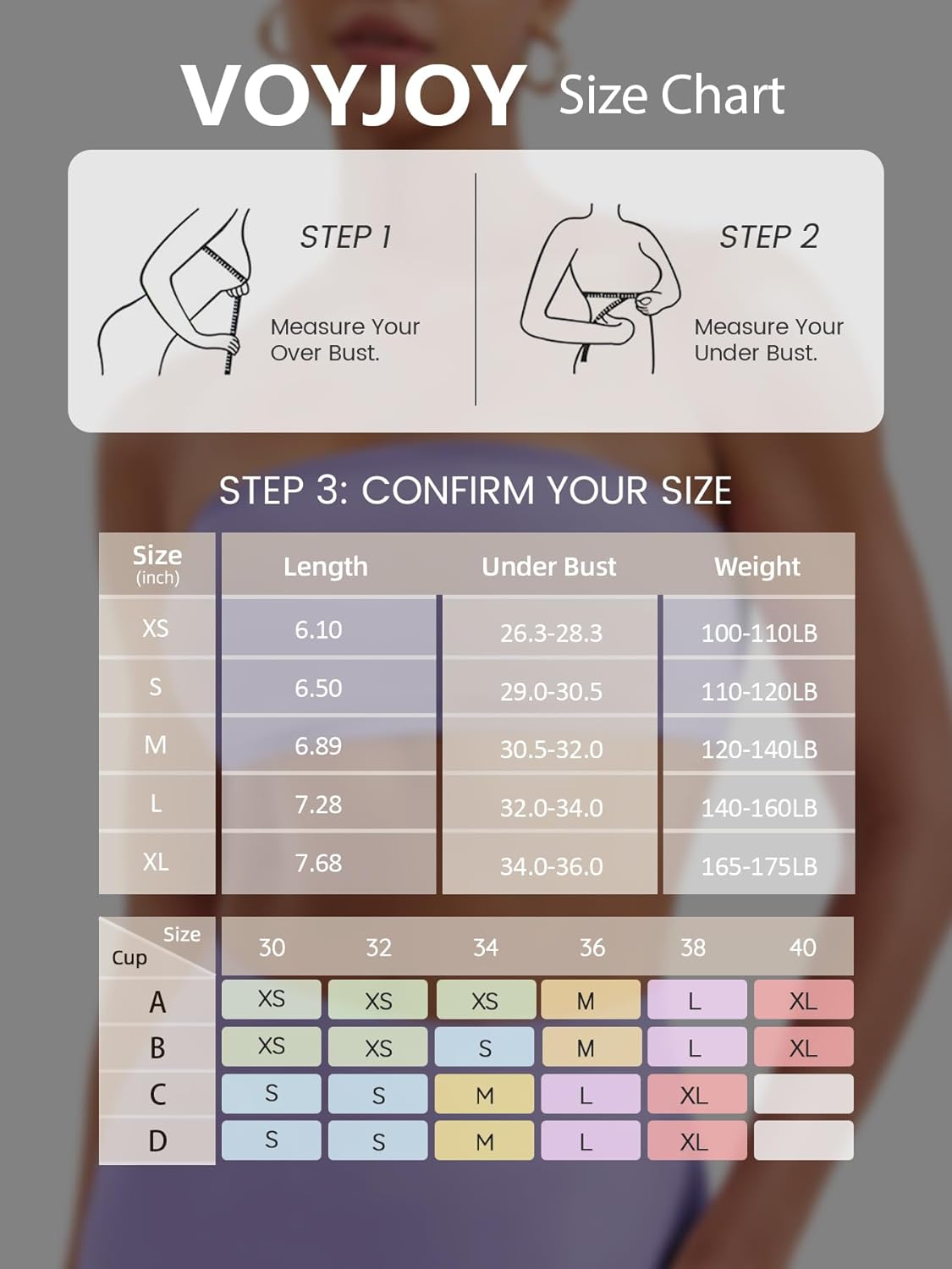 VOYJOY Women Strapless Bandeau Bra Wireless Padded Sports Bra Tube Top Seamless Stretchy Workout Bralette - Image 6